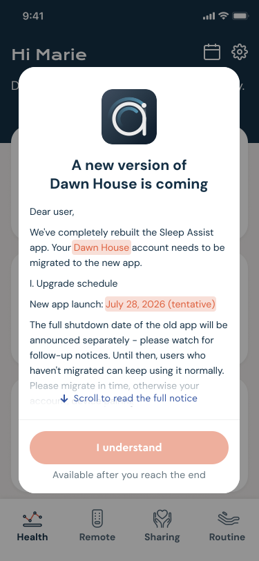 Dawnhouse popup start